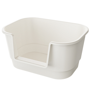 巨无霸宠物特大奶油猫砂盆超大号防外溅猫厕所猫咪沙盆子猫屎缅因