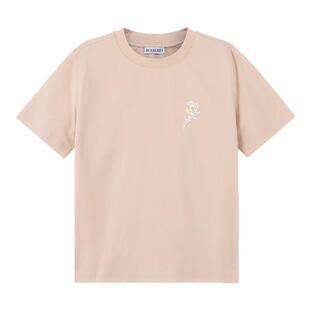 BURBERRY博柏利 新品 女士棉质花朵刺绣图案圆领短袖T恤 8102707