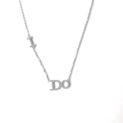 爆闪字母吊坠莫桑钻石铂金