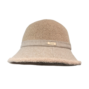 羊羔毛渔夫帽子女秋冬天复古加绒保暖水桶帽素颜显脸小高级感盆帽