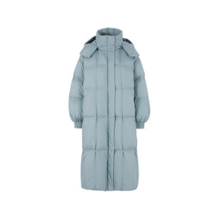 MARYLING玛俪琳冬季新品雾霾蓝H型长款羽绒服A1EHW98070