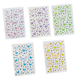 儿童蝴蝶钻石贴纸舞台妆化妆贴女童脸部饰品水钻眼妆耳钉贴小女孩