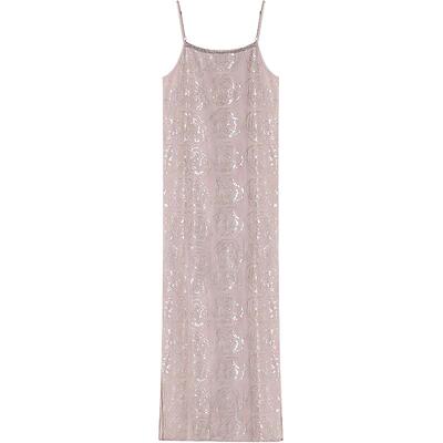 COCOBELLA亮片盘绣钻饰吊带裙