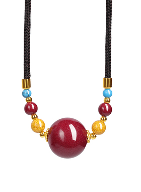 朱砂吊坠本命年转运珠项链