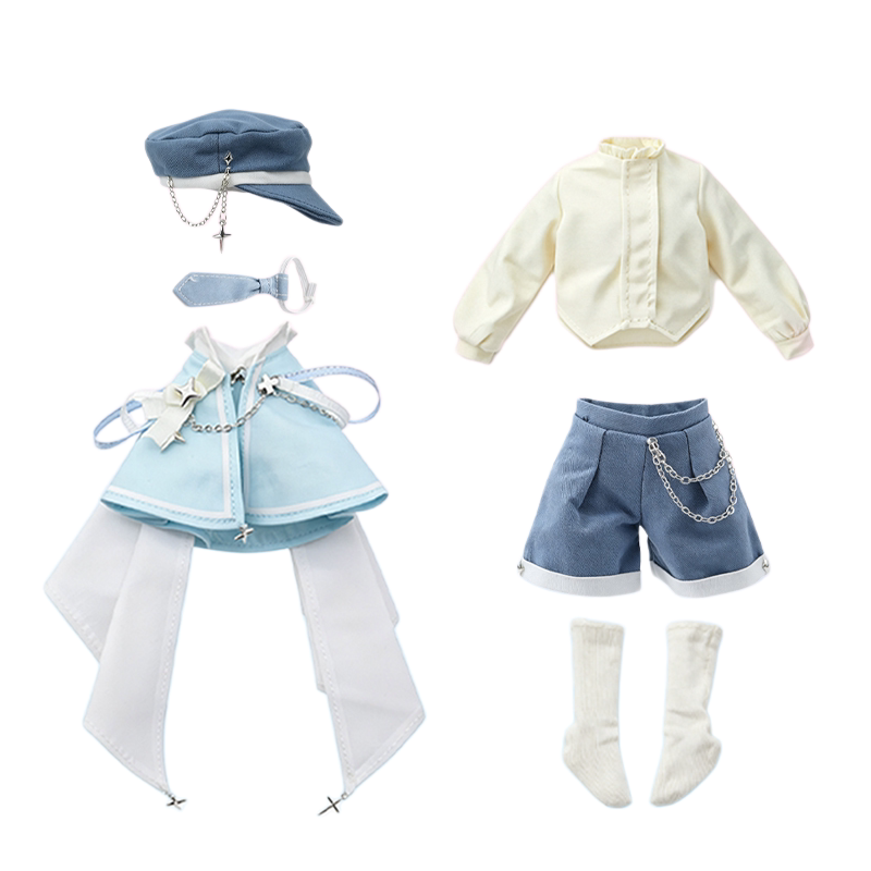 次元恋8分BJD/MJD娃衣十字链影蓝鸦灰鸦斗篷套装 含帽子全套服饰
