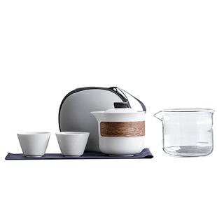 唐丰便携式旅行茶具套装快客杯一壶两杯一人独饮随身茶壶户外露营