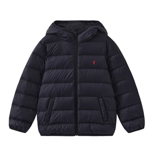 POLOWALK童装儿童连帽羽绒服新款百搭秋季男童女童短款轻薄外套潮