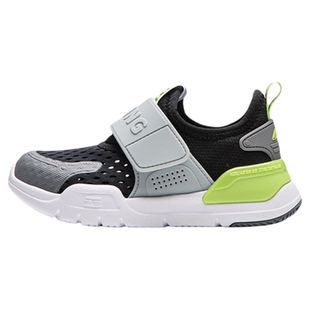 李宁小童一脚蹬闪穿鞋2026新款夏季宝宝幼儿园网面透气网鞋运动鞋