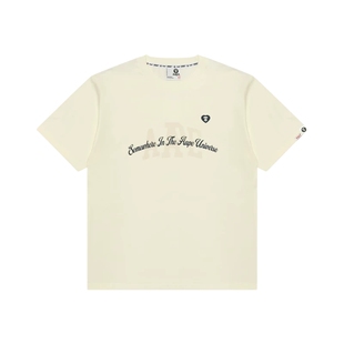 Aape旗舰店女装春夏美式复古学院风心型卡通印花短袖T恤1894XXQ