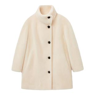 OVV秋冬热卖女装毛绒感经典单排扣舒适保暖休闲大衣