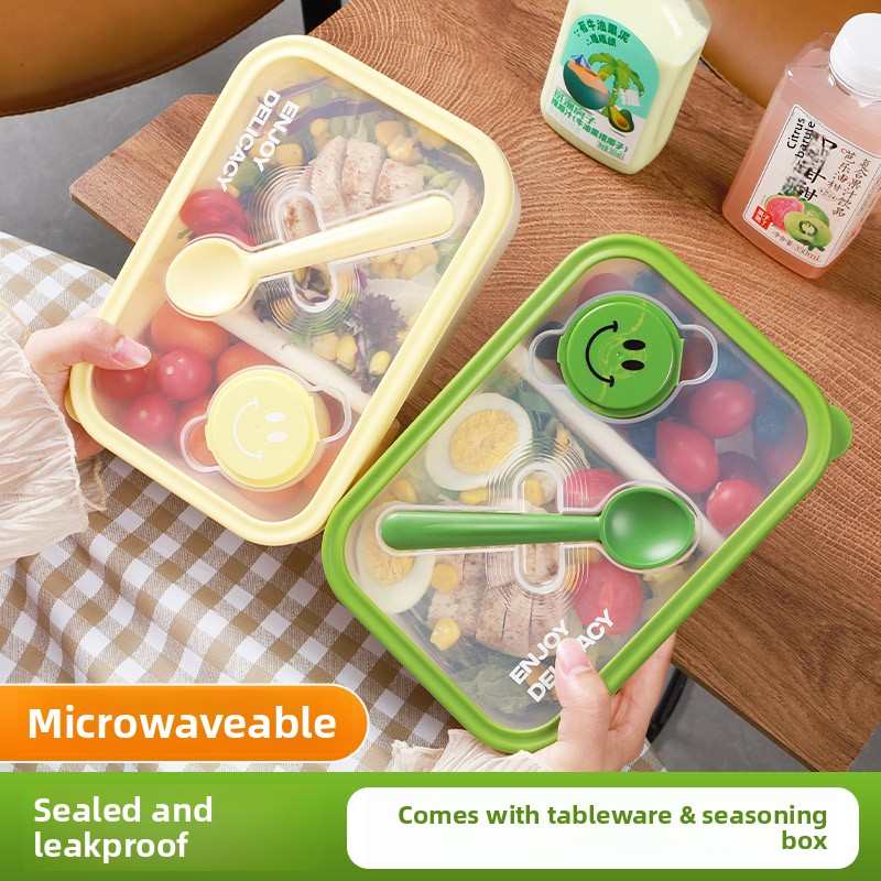 轻食沙拉盒饭盒水果保鲜盒便携外出上班族可微波三明治水果便当盒