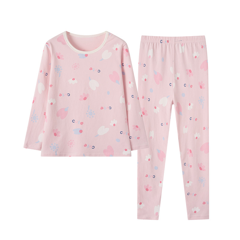 芬腾可安A类婴儿棉儿童秋衣秋裤宝宝家居服婴儿睡衣女童内衣套装