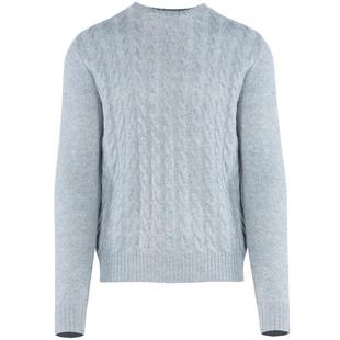 GOBI戈壁秋冬绞花纹圆领长袖休闲针织上衣羊绒男士毛衣打底衫MK17