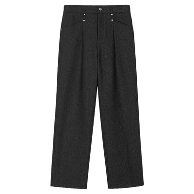 加厚羊毛呢休闲裤男直筒宽松