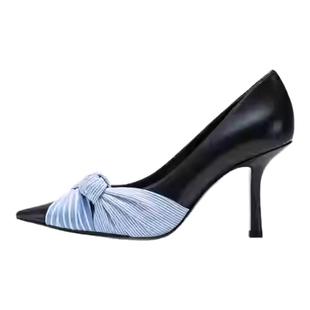 STELLALUNA露娜春夏尖头浅口高跟鞋蝴蝶结优雅细跟单鞋女SL124025