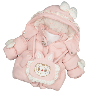 女童冬装棉衣女宝宝加绒加厚棉袄外套2025冬季洋气小女孩羽绒棉服