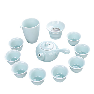 茶具套装家用整套功夫茶具茶杯青瓷简约泡茶茶具陶瓷盖碗茶壶