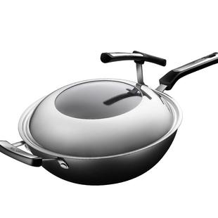 爱仕达铸铁锅炒锅家用无涂层不锈炒菜锅燃气灶专用电磁炉适用平底