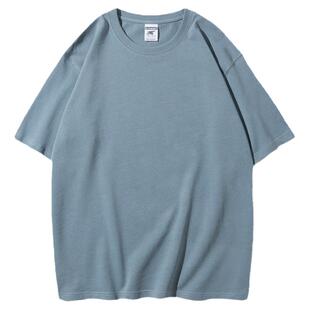 280克重磅纯色阿美咔叽日系潮牌落肩短袖T恤宽松男女定制美式纯棉
