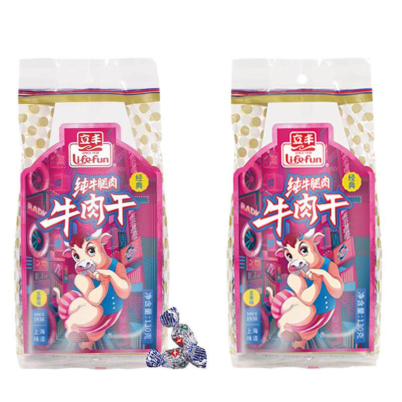 立丰五香大颗厚切牛肉干开袋即食