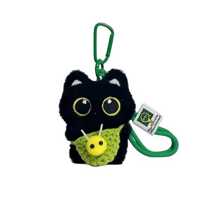 小黑猫包包挂件创意玩偶挂绳礼物