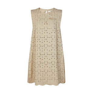 none 新款镂空钩花连衣裙女夏季小个子女式裙子