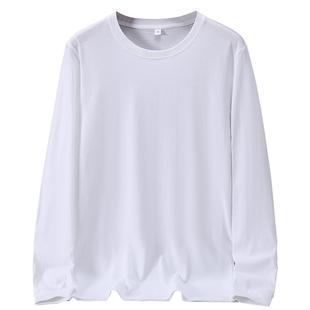 春秋加肥宽松休闲胖人大码100%纯棉长袖t恤薄打底衫秋衣圆领体恤