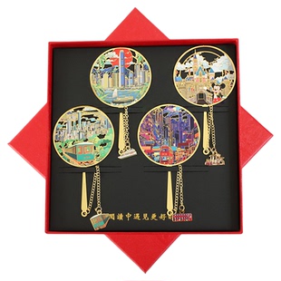 （有版权）太平山顶香港书签维多利亚港迪士尼文创金属纪念品刻字