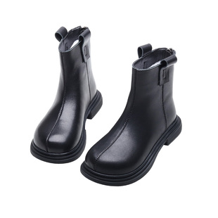 2024新款儿童靴子女童短靴真皮女宝宝马丁靴秋冬款真牛皮公主靴子