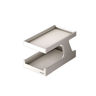 酷太厨房台面窄款双层收纳置物架调料碗碟电饭锅抽拉式收纳架子