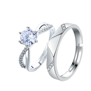 仿真婚戒超大对戒扭臂钻戒男女结婚戒指一对情侣婚礼仪式替代道具