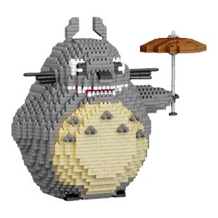 微型小颗粒积木龙猫益智拼装玩具立体拼图创意场景男女孩生日礼物