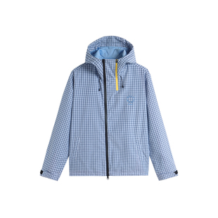 ATRY户外冲锋衣男春季潮牌美式运动休闲格纹连帽夹克外套情侣同款