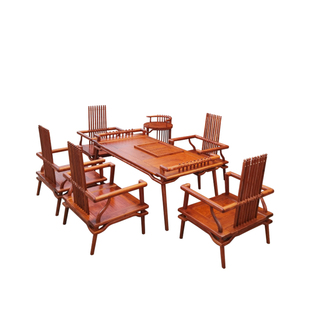 新中式红木茶桌全实木刺猬紫檀功夫茶台桌椅组合京瓷家具金樽茶台