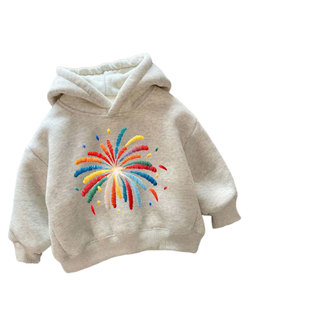 男童羊羔绒卫衣秋冬季新款宝宝韩版卡通印花加绒加厚保暖连帽上衣