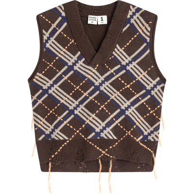 Studio1till8菱形格纹针织马甲