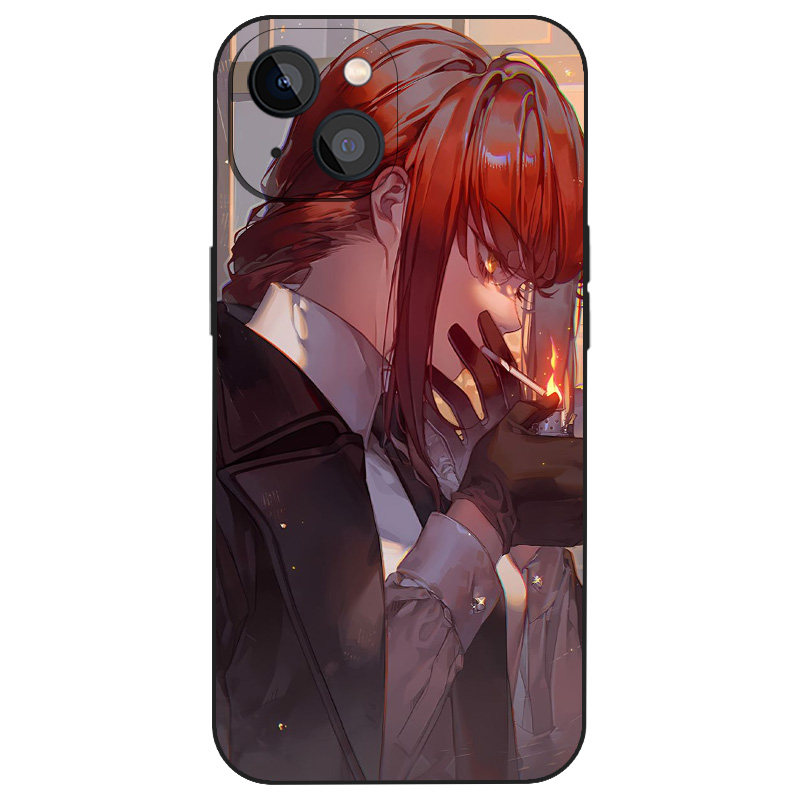 玛奇玛日漫手绘插画手机壳小众适用iPhone16全包13防摔12磨砂14苹果15ProMax华为小米液态硅胶软壳