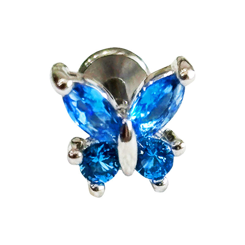 嘟嘟夫妇医用钛合金耳钉养耳洞1.2粗内螺旋免摘蝴蝶耳蜗耳骨钉女