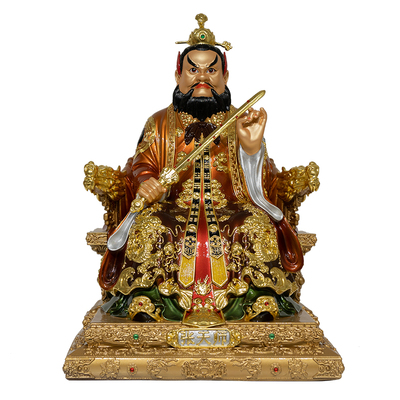 龙虎山张天师铜彩绘供奉摆件