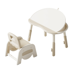 lunastory花生桌儿童积木桌宝宝学习桌可升降桌椅幼儿园游戏桌子
