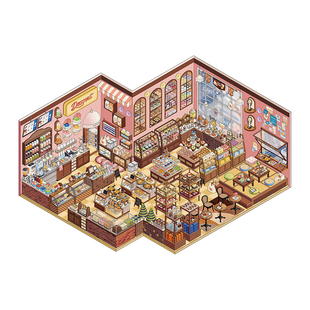 芯陌店铺码货造景贴纸6.0新款3D立体手工diy解压一直微缩场景拼贴