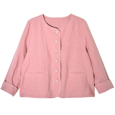 GESGOO休闲单排扣汉麻短款外套