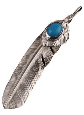 高桥吾郎纯银羽毛吊坠