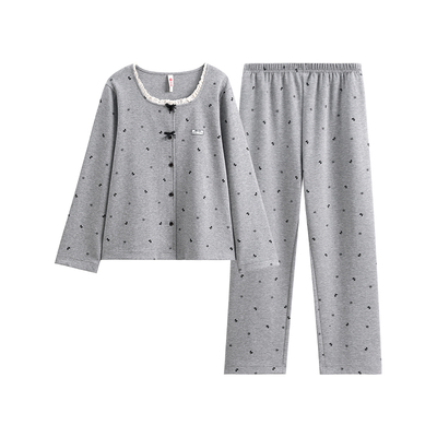芬腾睡衣女春秋季纯棉长袖套装