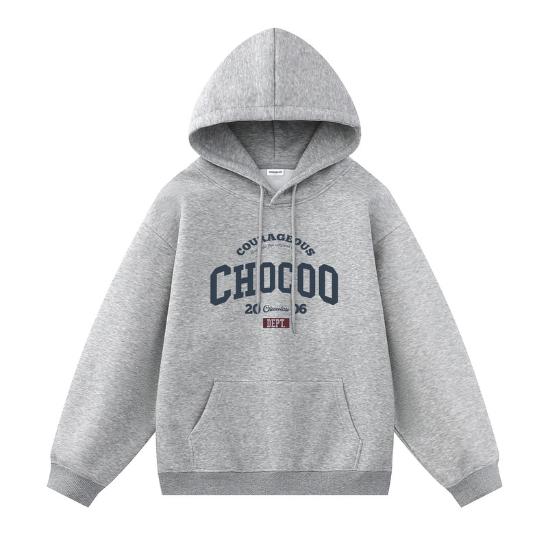 it:CHOCOOLATE美式连帽加绒卫衣休闲宽松帽衫秋冬情侣款外套上衣