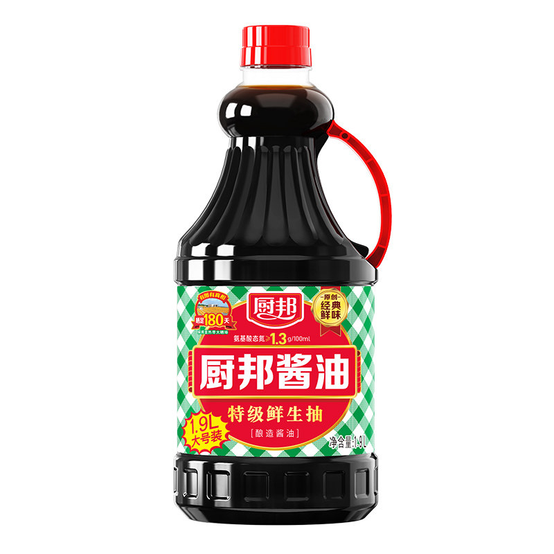 厨邦酱油1.9L特级鲜生抽家庭装