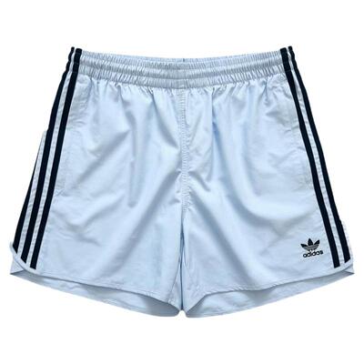 阿迪达斯条纹透气运动休闲短裤