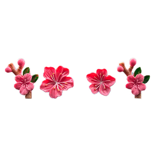 3D立体桃花车贴汽车尾部摆件装饰品电动车内饰花朵樱花后备箱点缀