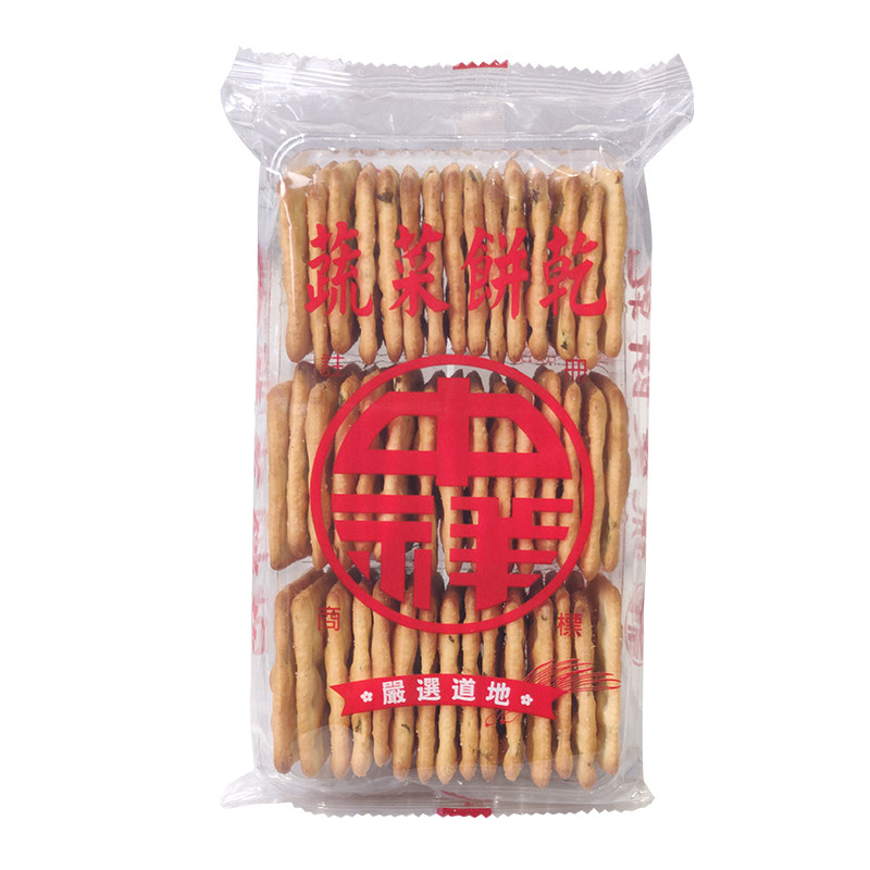 台湾中祥苏打饼干咸味香葱饼干葱花蔬菜原味牛轧糖牛扎饼干原材料