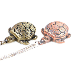 复古银色儿童卡通翻盖创意怀表项链女表学生手表小学生钥匙扣挂表